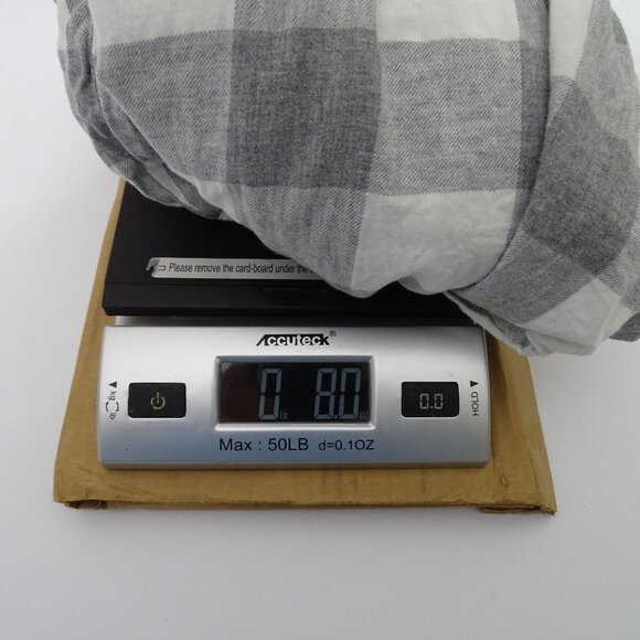 Old Navy Boyfriend Loose Fit Button Up Shirt Women Size XL White Grey Plaid - Picture 12 of 12